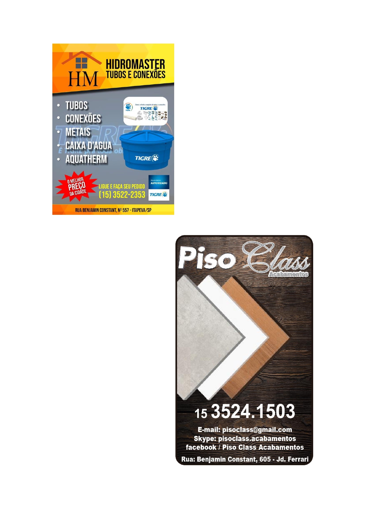 Hidromaster e PisoClass