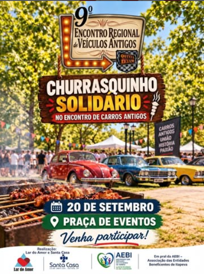 Lar do Amor e Santa Casa Realizam Churrasquinho Solidário no 9º Encontro Regional de Veículos Antigos de Itapeva